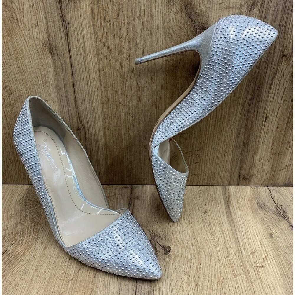 Imagine Vince Camuto IM Ossie D'Orsay Heels Women's 8.5M Silver Studded Stiletto
